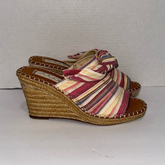 Sugar Hundreds Knotted Band Wedge Sandal Multi Dune Stripe  Size 10 - Picture 3 of 12
